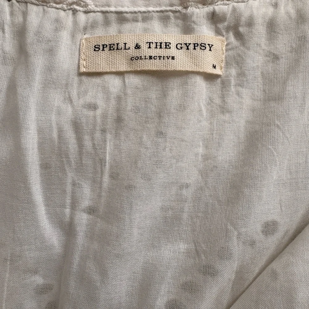 Spell White Eyelet Mini Dress size Medium EC - Picture 9 of 9